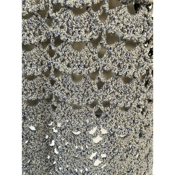 Beautiful Vintage Hand-Crocheted Knit SS Pullover L-XL Lavender - Scalloped Hem - Picture 9 of 11